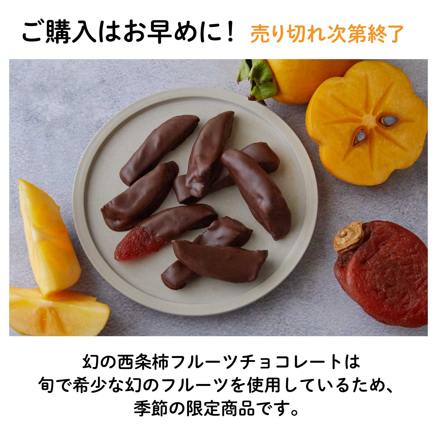 【島根産】幻の西条柿（さいじょうがき）フルーツチョコレート