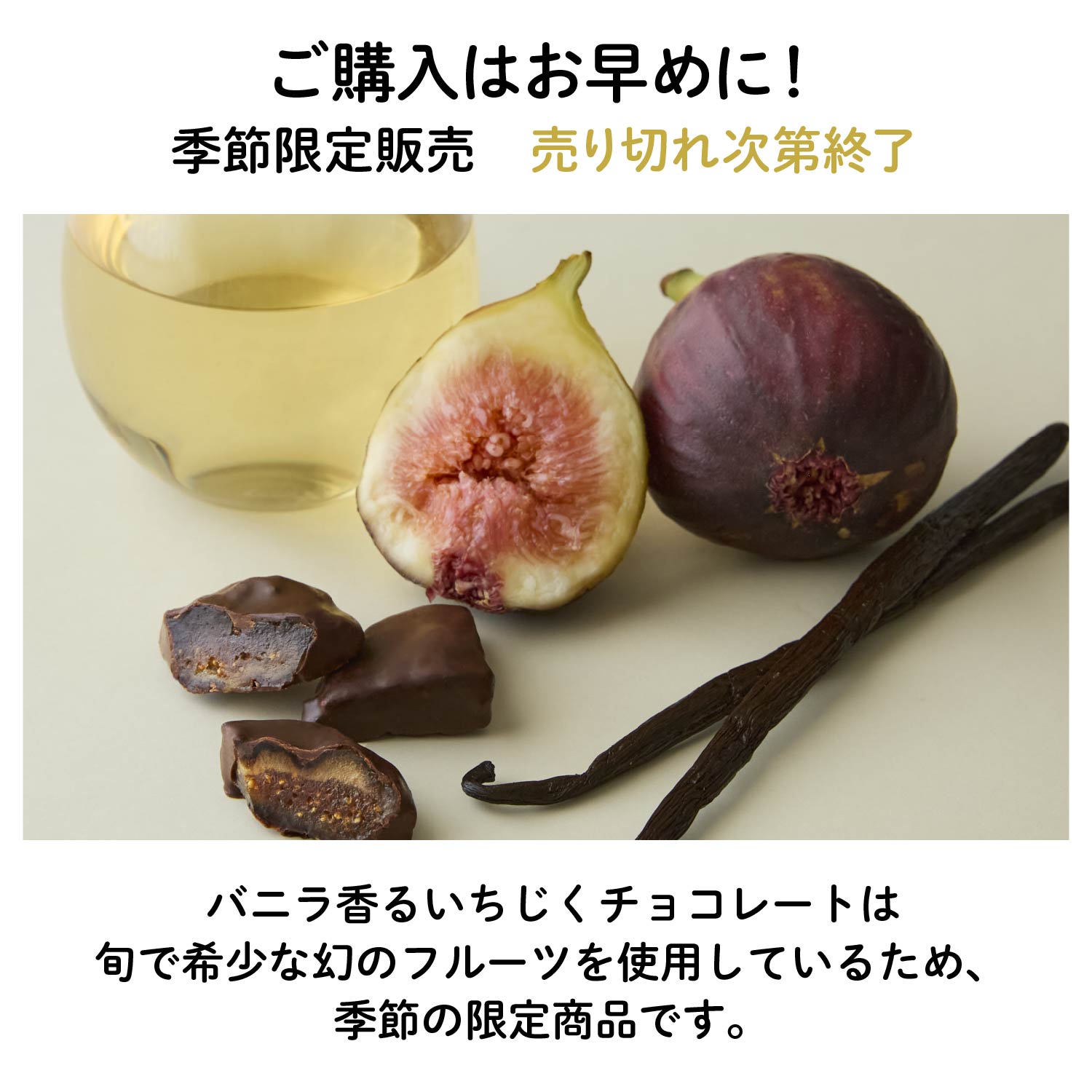 バニラ香る いちじくフルーツチョコレート
